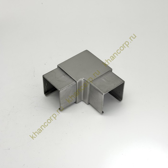Отвод для поручня FOP-40p.07 с пазом для трубы 40*40 мм, GRIT 320, нержавейка/матовый