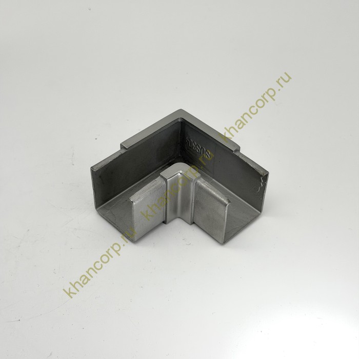 Отвод для поручня FOP-40p.07 с пазом для трубы 40*40 мм, GRIT 320, нержавейка/матовый