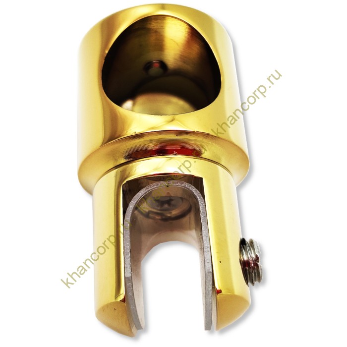 Держатель стекла FDC-12.1 трубы 19 торцевой 0°-360°, латунь/золото