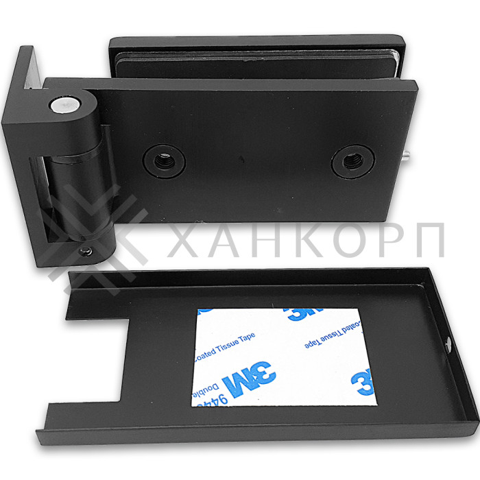 Петля FMP-12 для межкомнатной двери из стекла на коробку, алюминий/черный