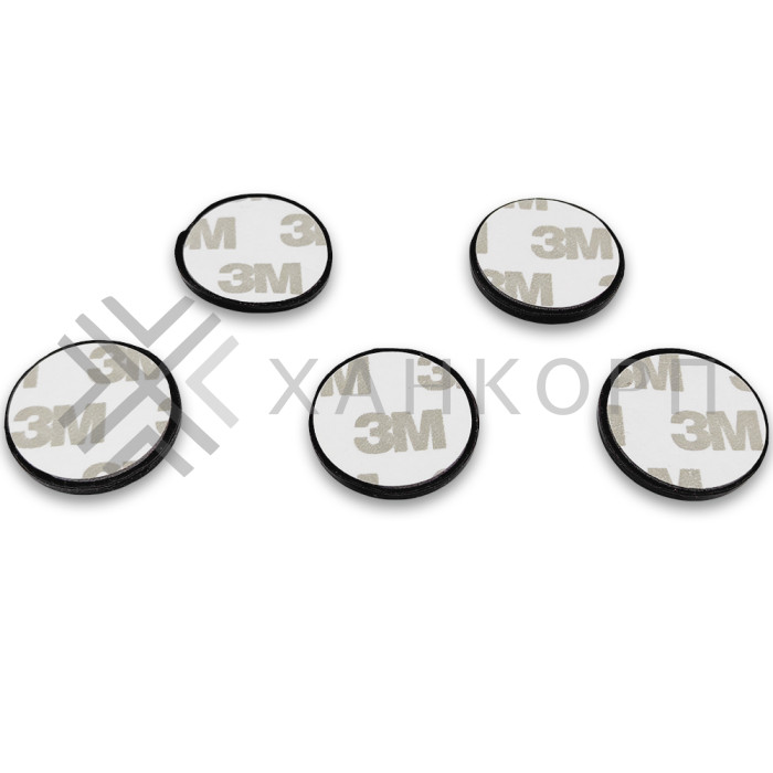 Демпфер резиновый FDA-93, самоклеящийся на 3М скотче, диаметр 27 мм, комплект 5 штук, черный