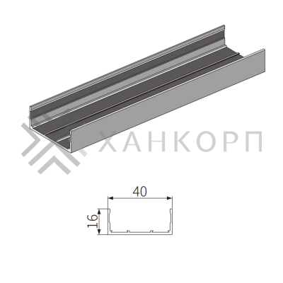 Крышка бокового профиля FMPA-8.3 для стекла, длина 3м (FDS-19), алюминий/черный