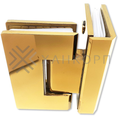 Петля Альфа α FDP-13 стекло-стекло 90˚ нержавейка/золото