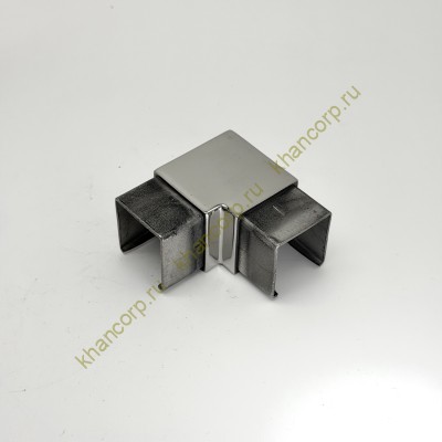 Отвод для поручня FOP-40p.07 с пазом для трубы 40*40 мм, GRIT 600, нержавейка/полированный