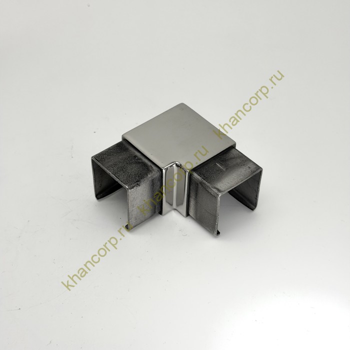 Отвод для поручня FOP-40p.07 с пазом для трубы 40*40 мм, GRIT 600, нержавейка/полированный
