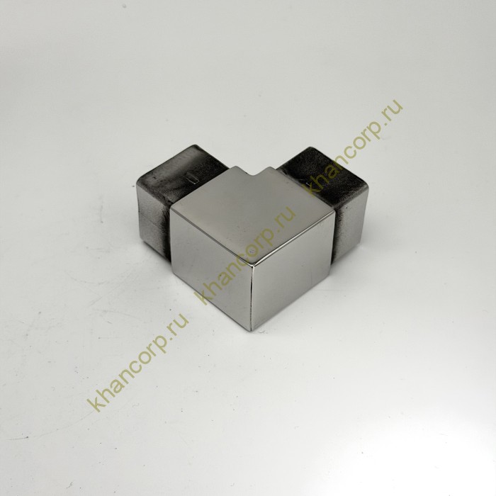 Отвод для поручня FOP-40p.07 с пазом для трубы 40*40 мм, GRIT 600, нержавейка/полированный