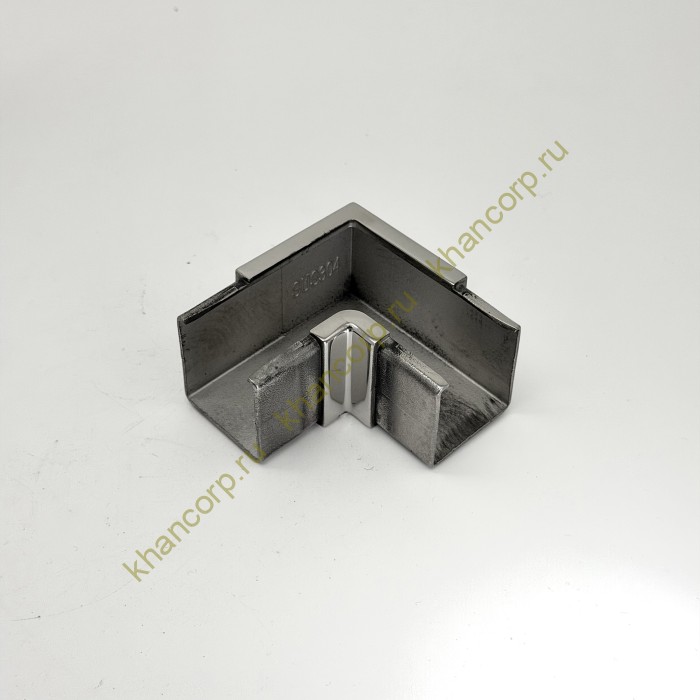 Отвод для поручня FOP-40p.07 с пазом для трубы 40*40 мм, GRIT 600, нержавейка/полированный