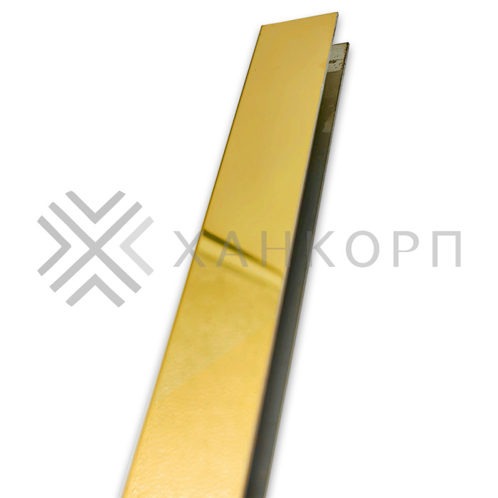 Профиль FDPA-53.3 п-образный 20х10,5 мм под стекло 8 мм, 3 м, нержавейка/золото