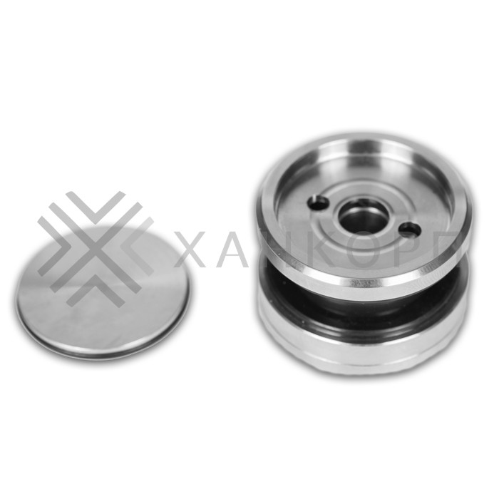 Точечное крепление FKK-25 с крышкой 8-12 мм без зенковки Ø35 мм рег.для стекла 10 мм, нержавейка/матовый