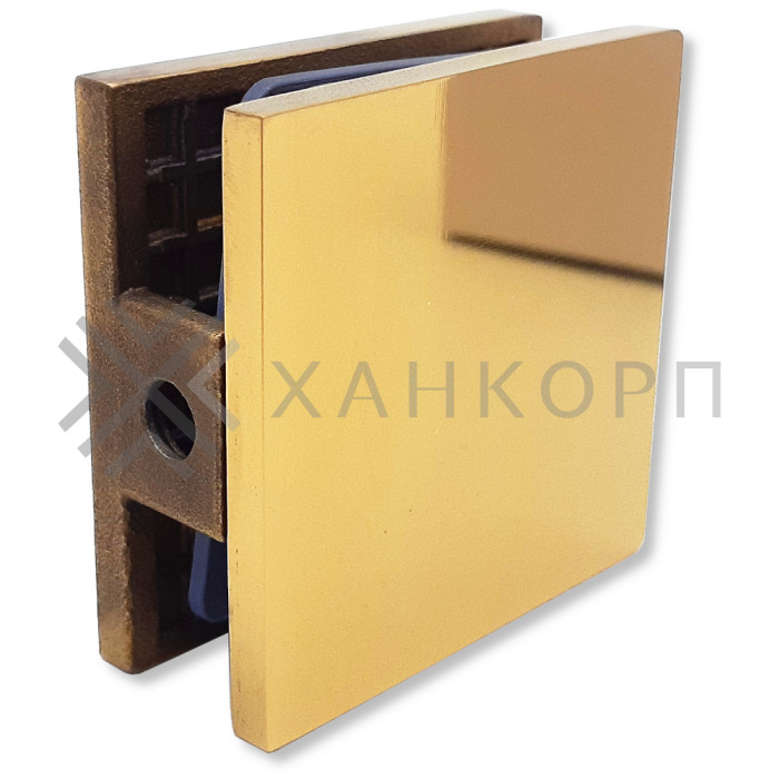 Коннектор Альфа FDK-12 стена-стекло 90˚ нержавейка/золото