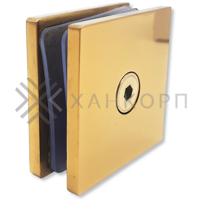 Коннектор Альфа FDK-12 стена-стекло 90˚ нержавейка/золото