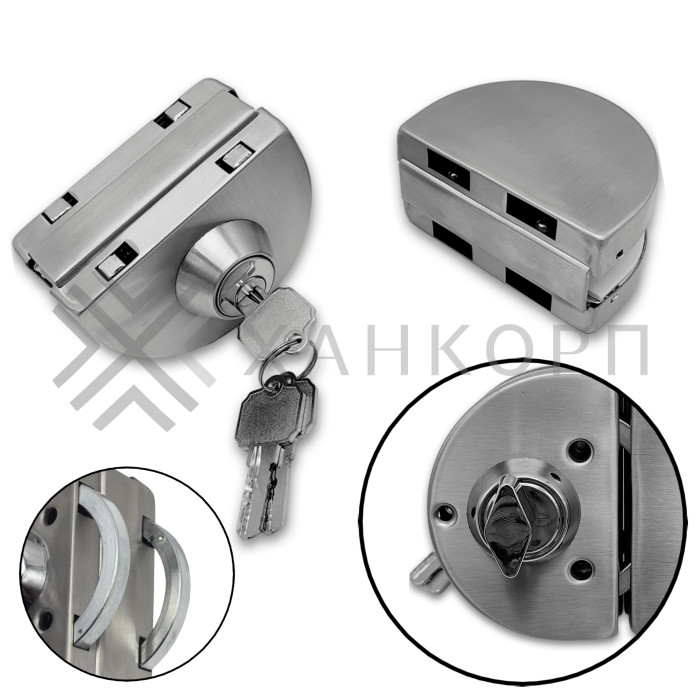 Замок FKZ-34 зажимной ключ/защелка, нержавейка/матовый