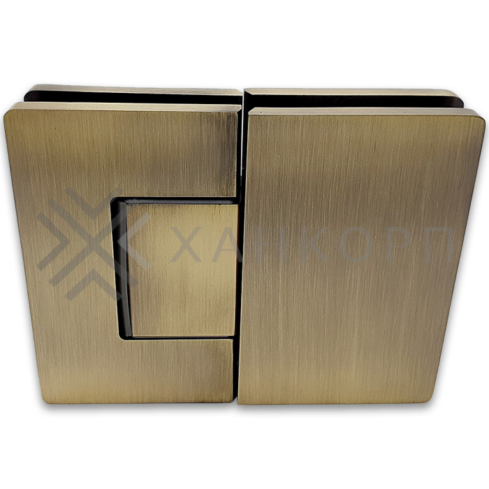 Петля Афина FDP-132 стекло-стекло 180°, латунь/бронза