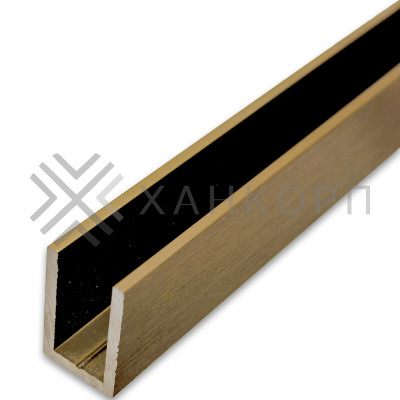 Профиль FDPA-53.3 п-образный 20х10,5 мм под стекло 8 мм, 3 м, нержавейка/бронза