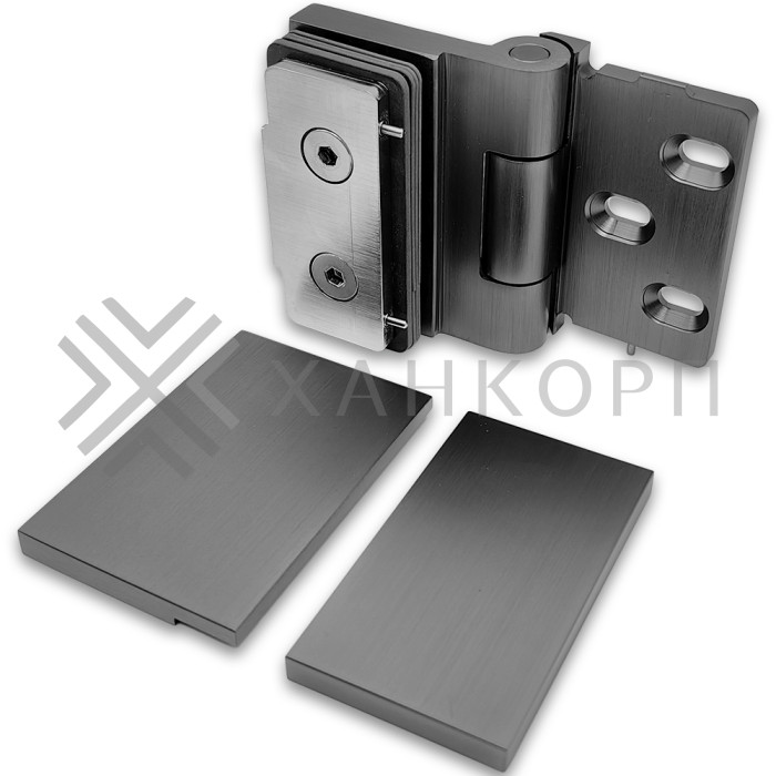 Петля Майя FDP-170 стена-стекло 90˚ открывание наружу, латунь/оружейная сталь