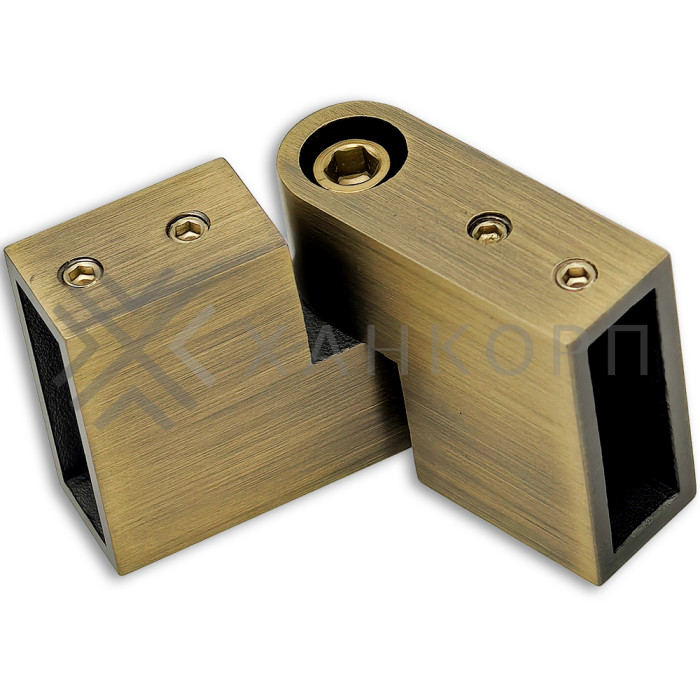 Соединитель трубы FDC-37, 30х10 вертикальный 90°-180°, нержавейка/бронза