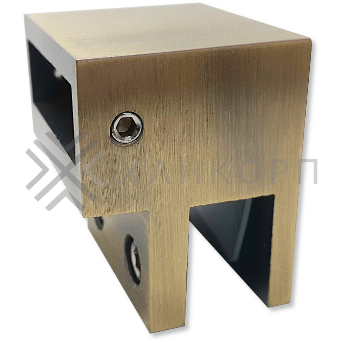 Держатель стекла FDC-33 торцевой 30х10 горизонтальный, нержавейка/бронза