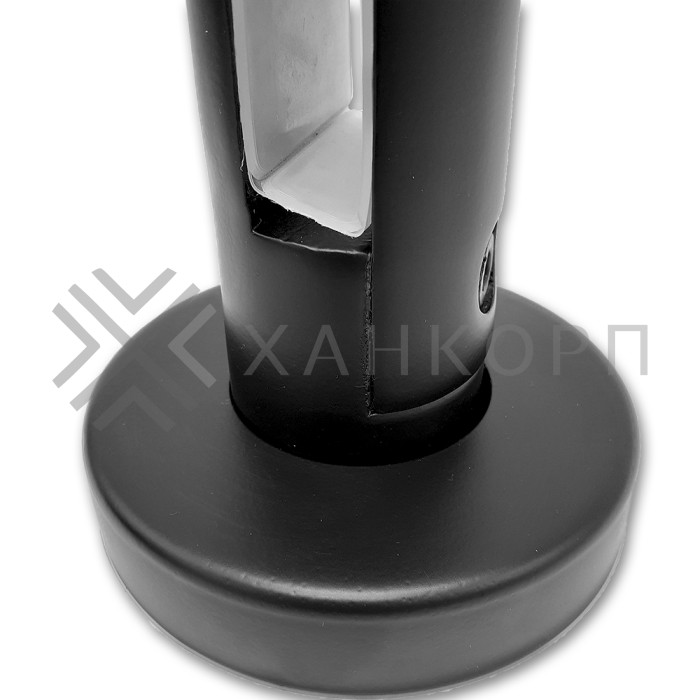 Стеклодержатель FOS-04 напольный 105x190 мм со сверлением, нержавейка/черный