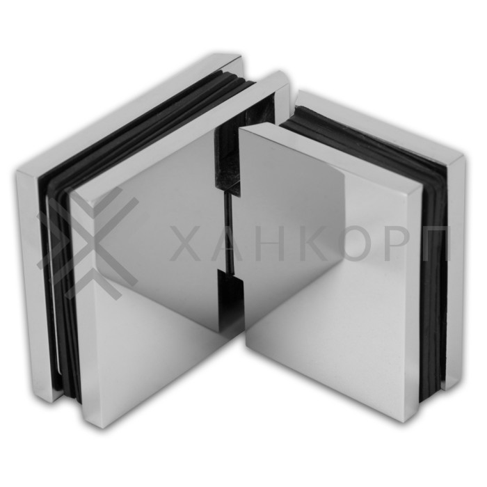 Петля Аврора FDP-181 стекло-стекло 180˚ с крышками, латунь/хром