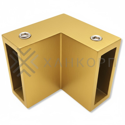 Соединитель FDC-32 трубы 30х10 угловой 90° вертикальный, нержавейка/брашированное золото