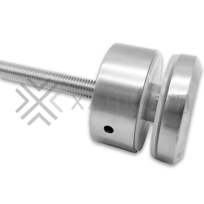 Стеклодержатель FKK-44, 10х20 мм Ø50 мм М10x1.5 для стекла, нержавейка/матовый