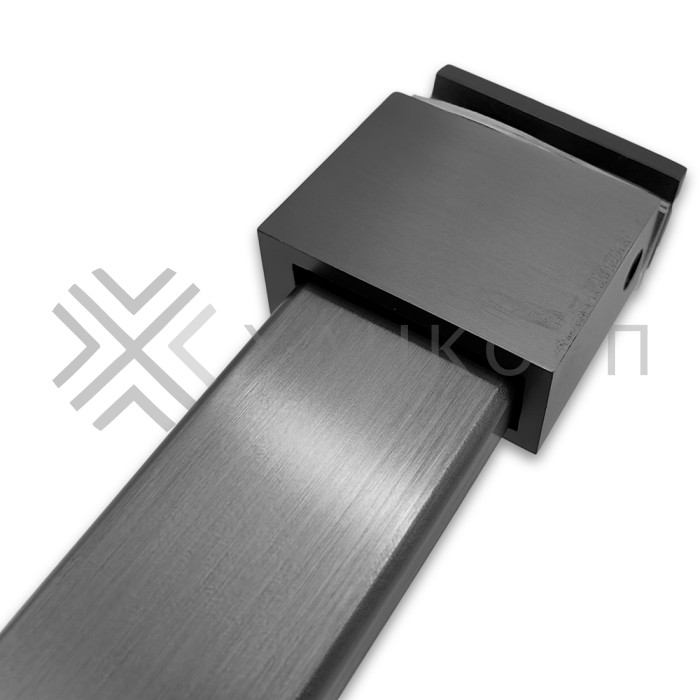 Крепление FDC-34 трубы 30х10 к стеклу, нержавейка/оружейная сталь