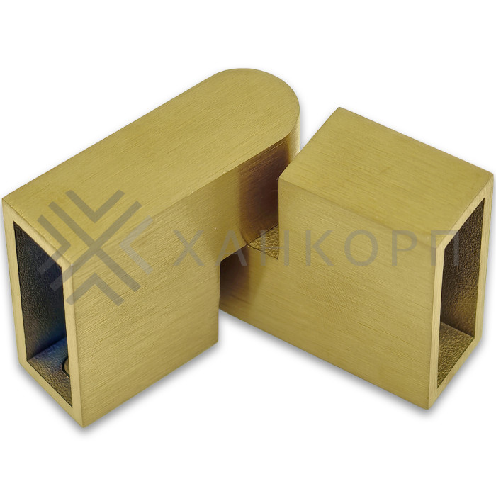 Соединитель трубы FDC-37, 30х10 вертикальный 90°-180°, нержавейка/брашированное золото