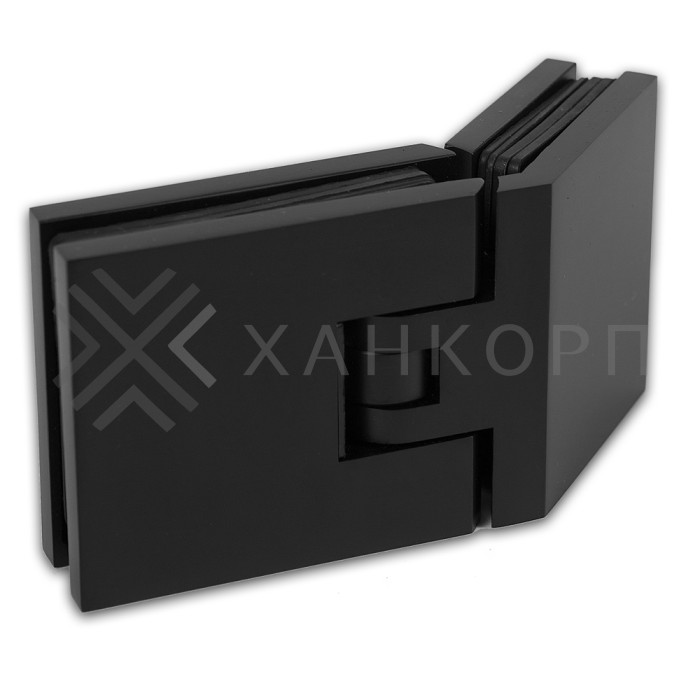 Петля Аврора FDP-185 стекло-стекло 135˚ с крышками, латунь/черный