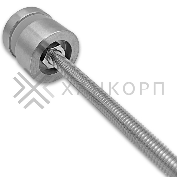 Стеклодержатель FKK-45, 10х20 мм Ø40 мм М10x1.5 для стекла, нержавейка/матовый