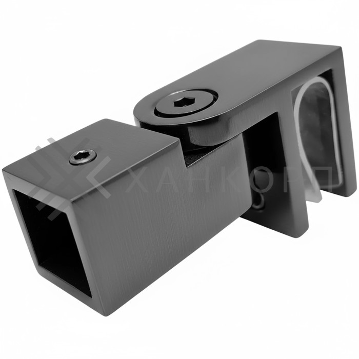 Держатель стекла FDC-50, 15х15 торцевой 0°-180°, нержавейка/оружейная сталь