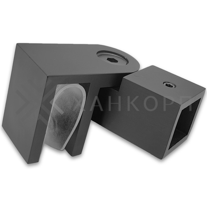 Держатель стекла FDC-50, 15х15 торцевой 0°-180°, нержавейка/оружейная сталь