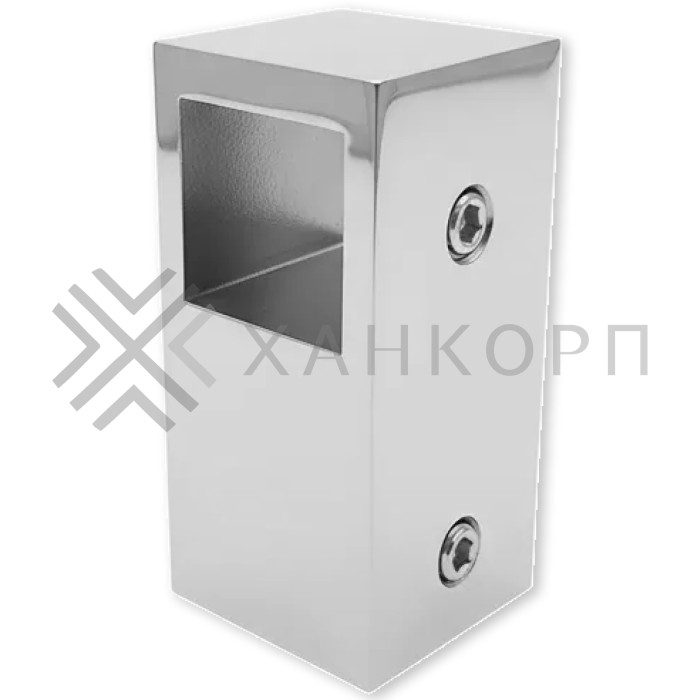 Соединитель FDC-56 трубы 15х15 сквозной Т-образный, нержавейка/полированный