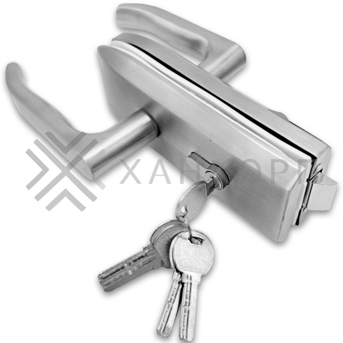 Замок FKZ-35 для стеклянной двери ключ/защелка, нержавейка/матовый