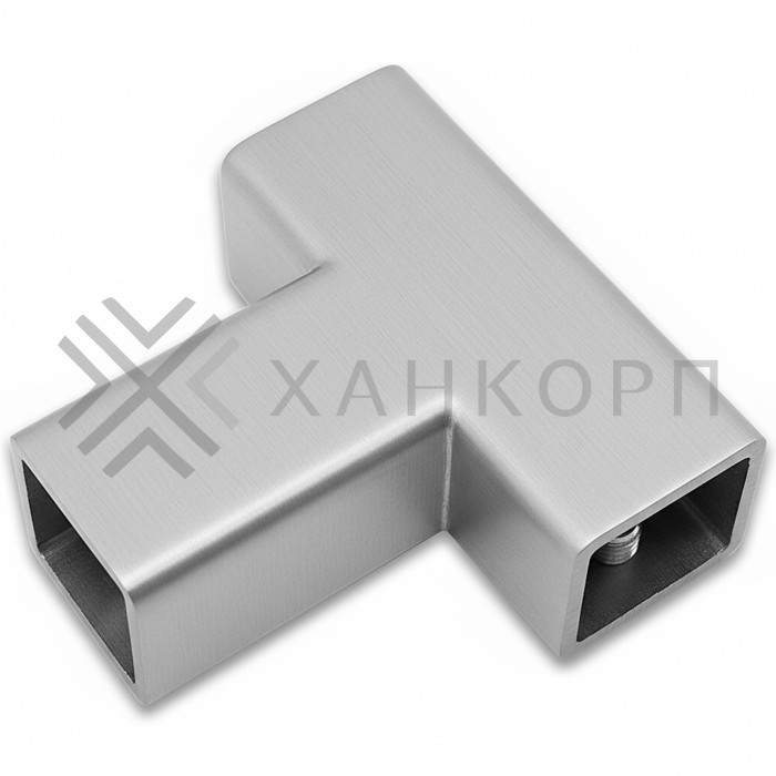 Соединитель трубы FDC-63, 15х15 Т-образный, нержавейка/матовый