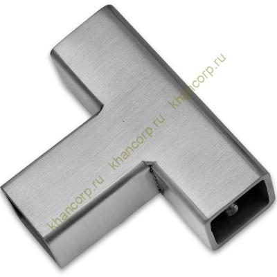 Соединитель трубы FDC-63, 15х15 Т-образный, нержавейка/матовый