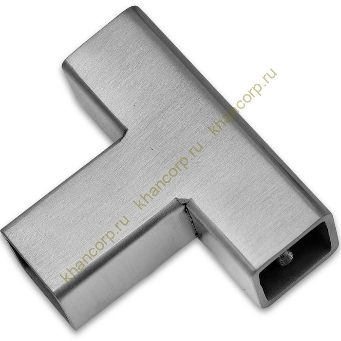Соединитель трубы FDC-63, 15х15 Т-образный, нержавейка/матовый