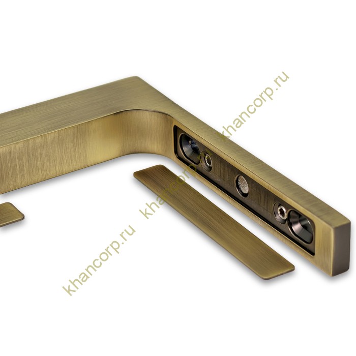 Угловой стабилизатор Диор FDK-5L стена-стекло 90˚ левый, нержавейка/бронза