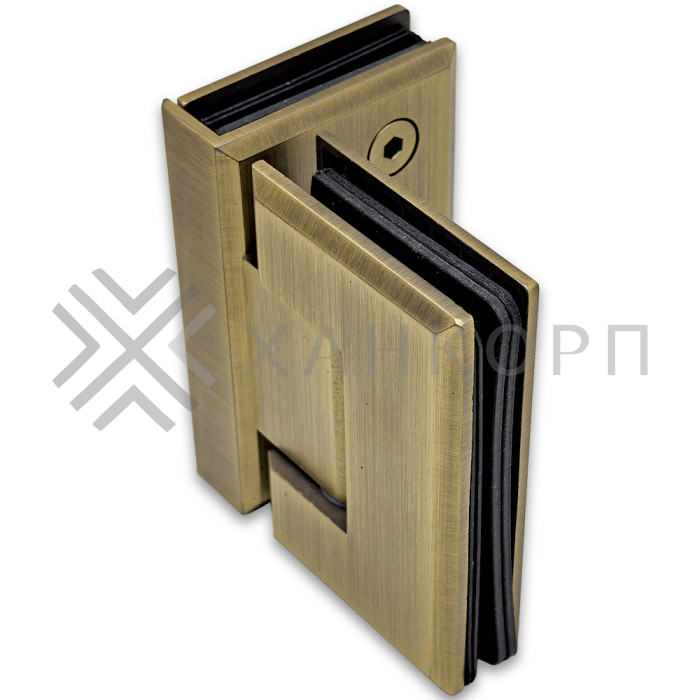 Петля Бета β FDP-23 стекло-стекло 90˚, нержавейка/бронза