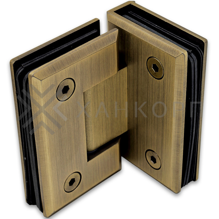 Петля Бета β FDP-23 стекло-стекло 90˚, нержавейка/бронза