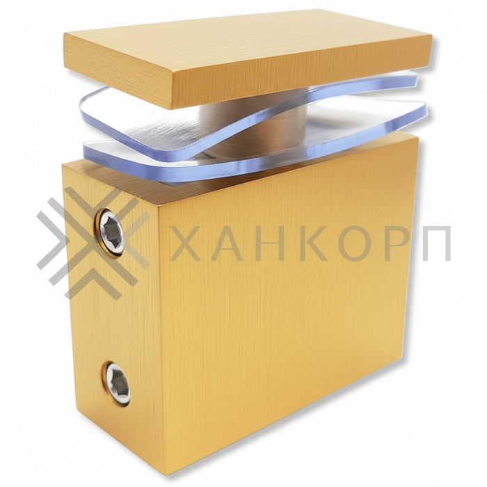 Крепление FDC-34 трубы 30х10 к стеклу, нержавейка/брашированное золото