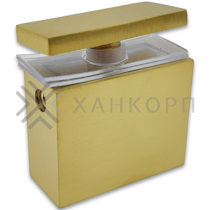 Крепление FDC-34 трубы 30х10 к стеклу, нержавейка/брашированное золото
