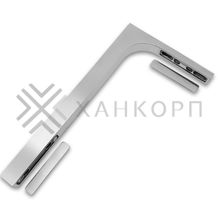 Угловой стабилизатор Диор FDK-4L стена-стекло 90˚ левый, нержавейка/матовый