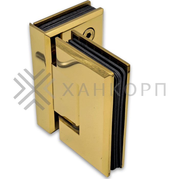 Петля Бета β FDP-23 стекло-стекло 90˚, нержавейка/золото