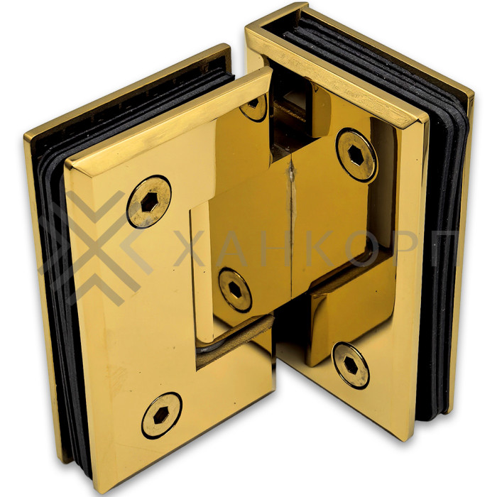 Петля Бета β FDP-23 стекло-стекло 90˚, нержавейка/золото