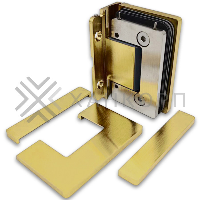 Петля Афина FDP-131 стена-стекло с центральным креплением, латунь/брашированное золото