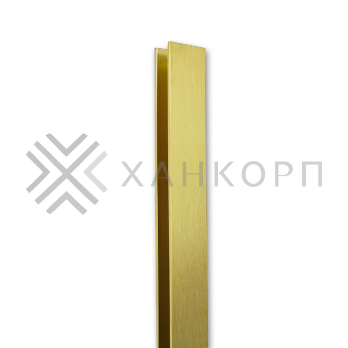 Профиль FDPA-55.3 п-образный 19х12,5х1,75 мм под стекло 8 мм, 3 м, алюминий/брашированное золото