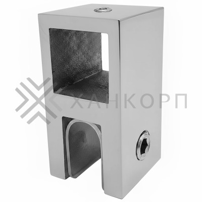 Держатель стекла FDC-58 сквозной 15х15 вертикальный, нержавейка/полированный