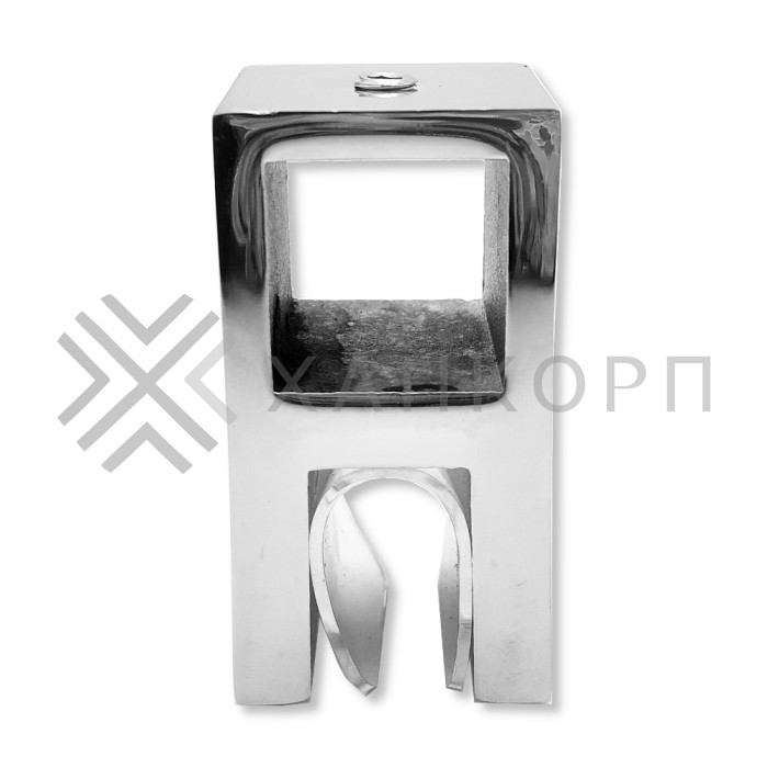 Держатель стекла FDC-58 сквозной 15х15 вертикальный, нержавейка/полированный