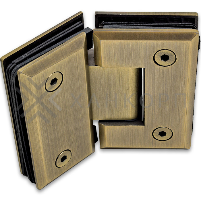 Петля Бета β FDP-24 стекло-стекло 135˚, нержавейка/бронза