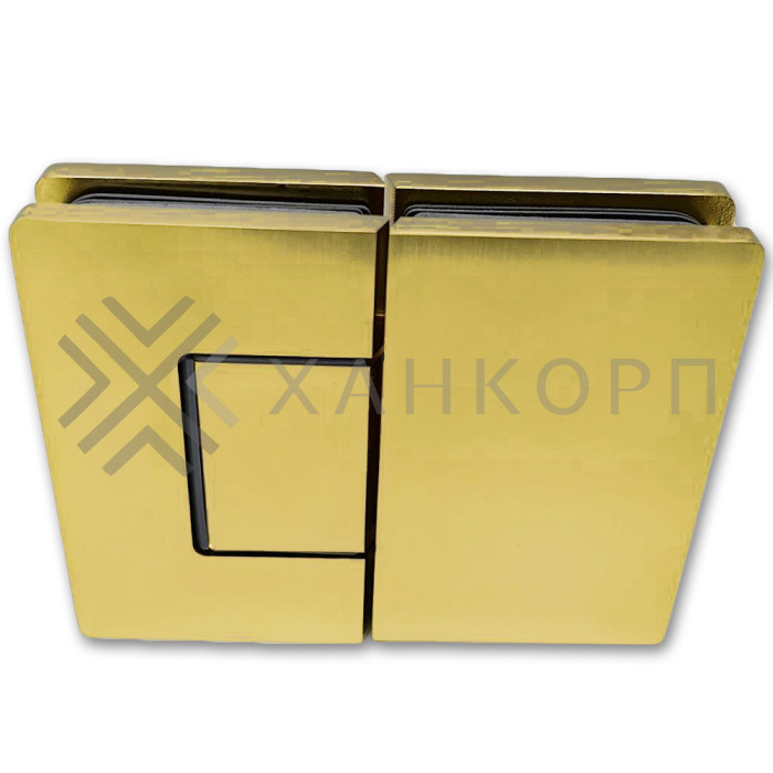 Петля Афина FDP-132 стекло-стекло 180˚, латунь/брашированное золото